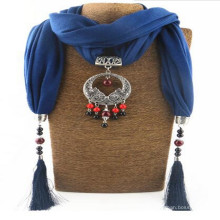 Frauen Strass Anhänger jewelled Schal Schal Halskette